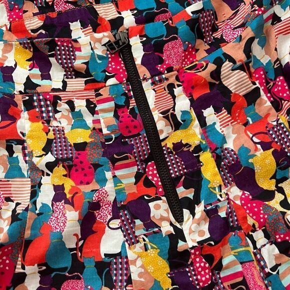 Dress To Allover Cat Print Cut Out Fit and Flare Dress Size M Made in Brazil - Picture 9 of 15